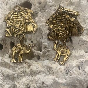 Nativity Brass Earrings